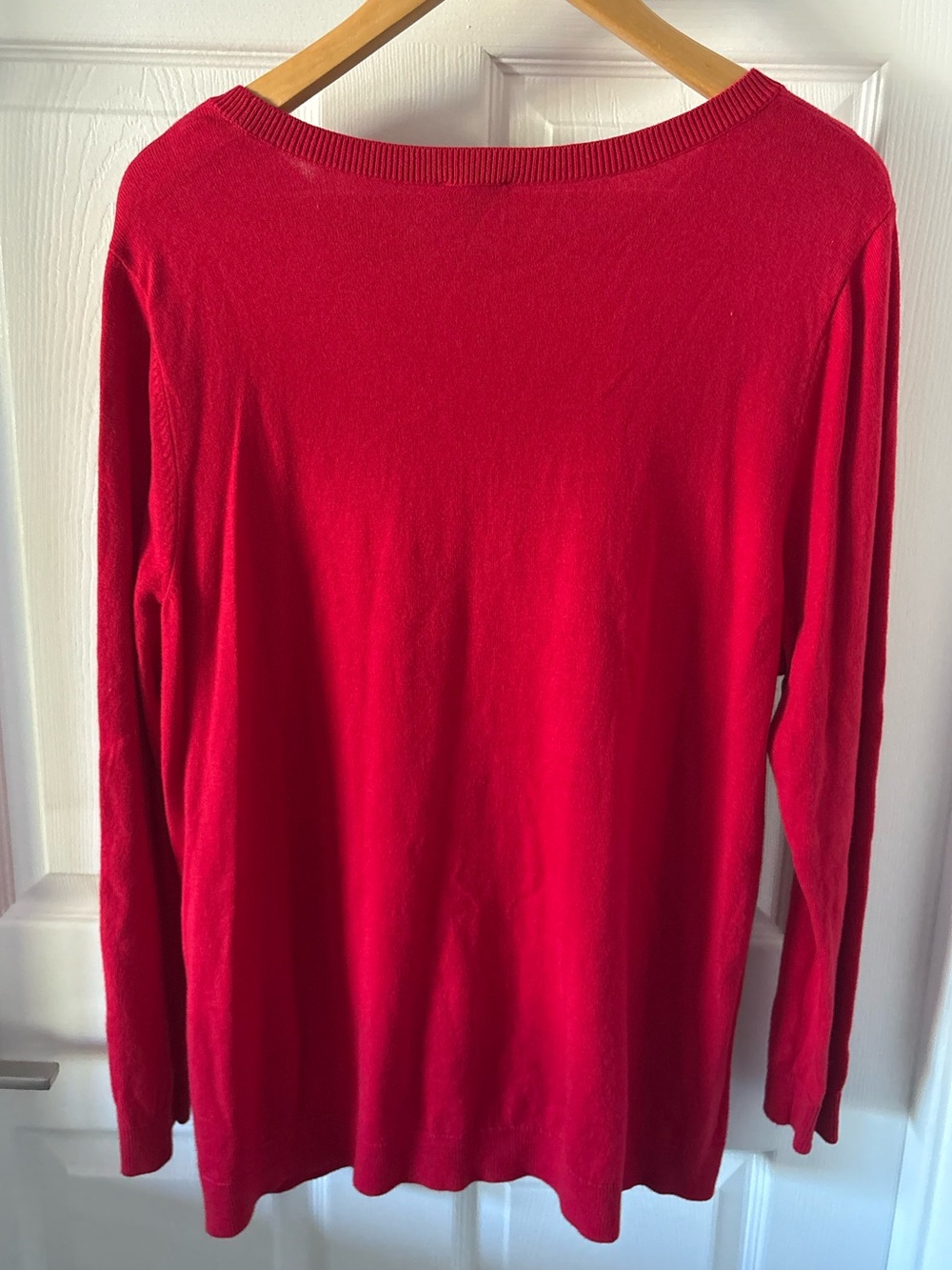 Talbots Supersoft Cotton Cashmere Penguin Crewneck Sweater Red Size 2X - Picture 5 of 8